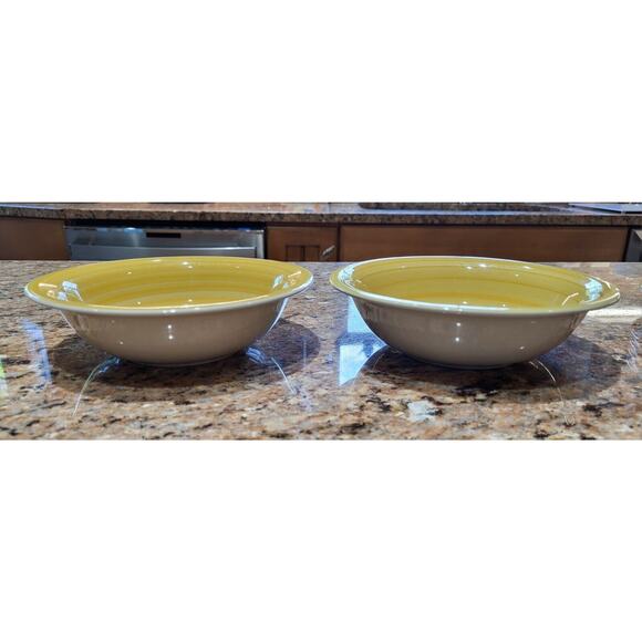 Phillip & Richard Swirl Yellow Bowls 7" Hand Painted (Set Of 2) - Picture 11 of 15